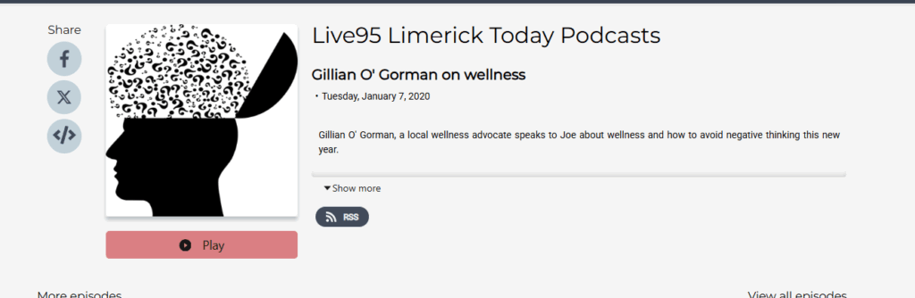 Podcast episode on wellness discussion with local advocate, focusing on mental health tips for the new year.